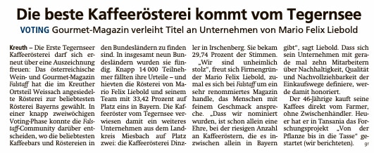 Die beste Kaffeerösterei kommt vom Tegernsee